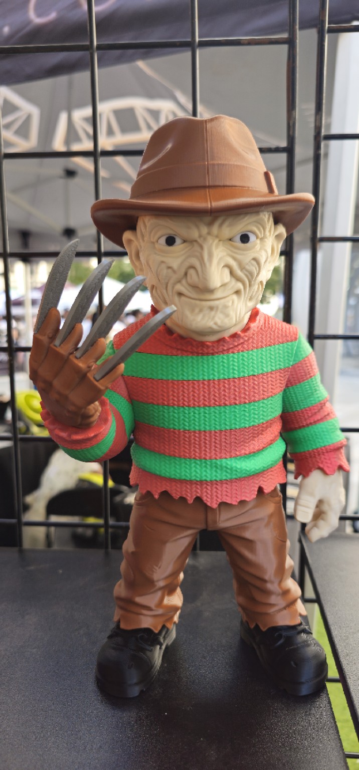 Freddy hat and striped sweater 3D printed figure with bladed glove