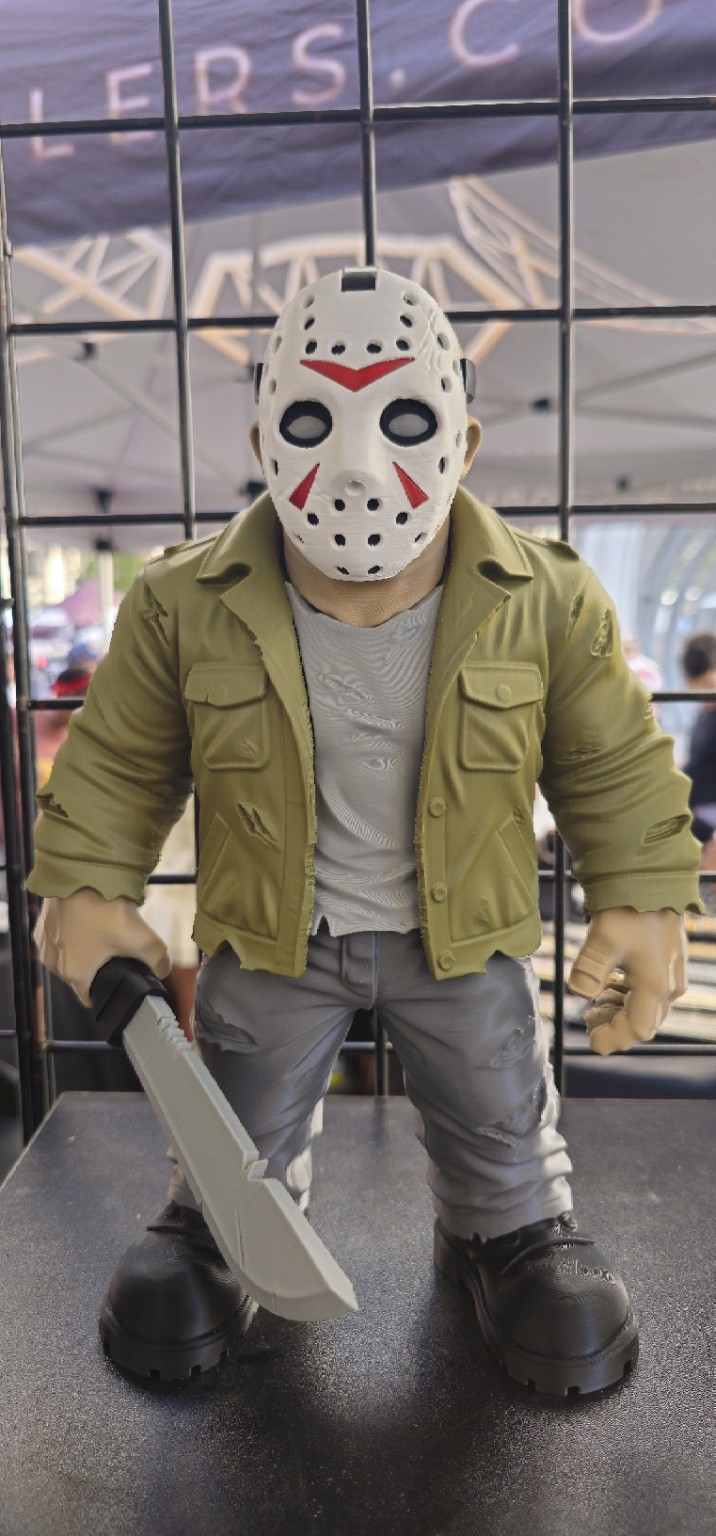 Jason hockey mask 3D printed figure holding a machete